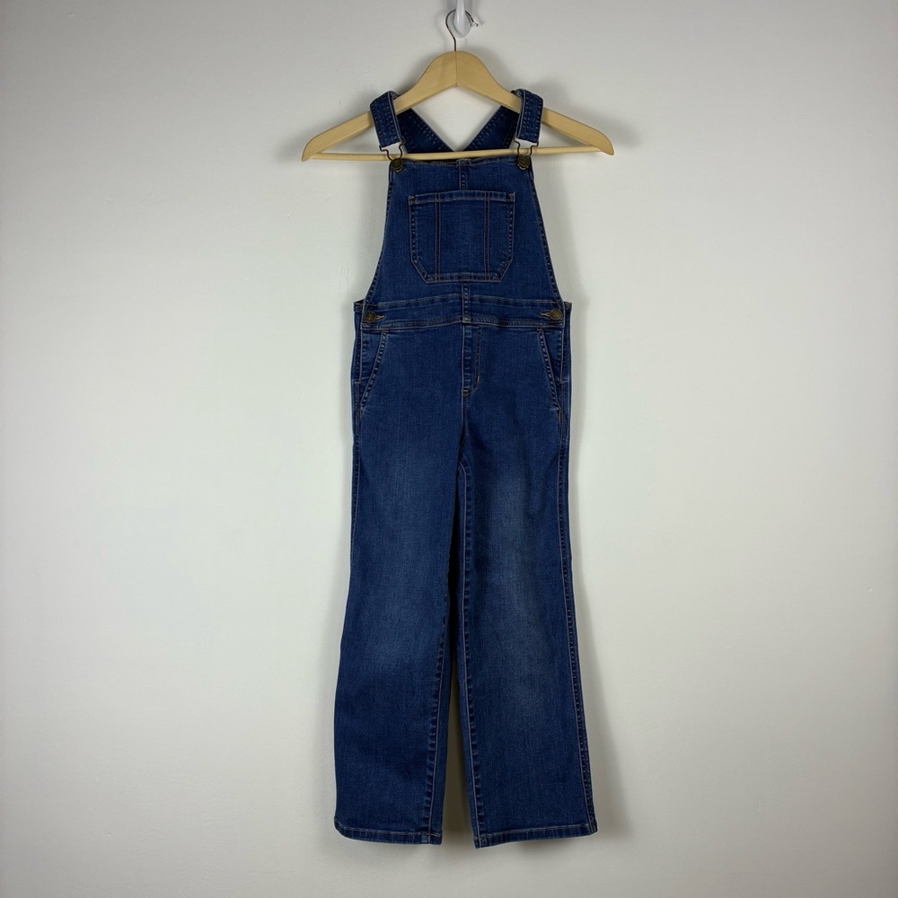 Primary Classic Dark Blue Denim Kids Overalls size 7